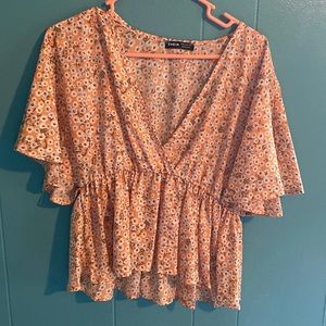 Shein - orange flower shirt 🌼